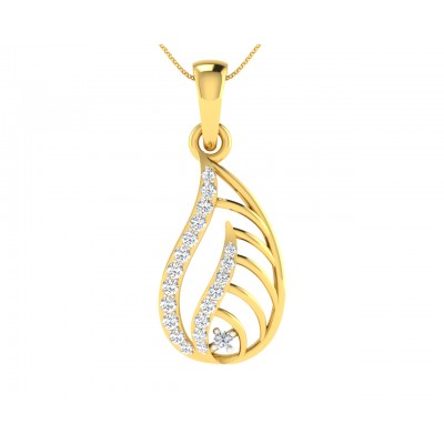 Leza Diamond Pendant in Gold